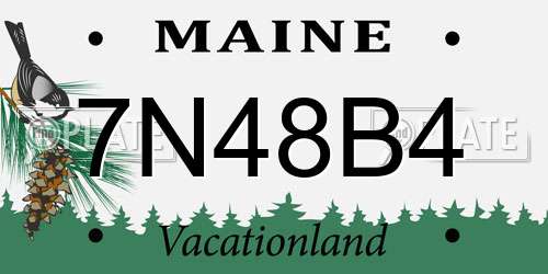 7N48B4 Maine License Plate