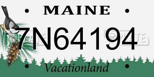 7N64194 Maine License Plate