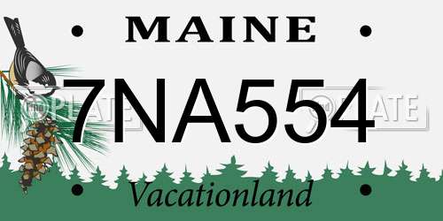 7NA554 Maine License Plate