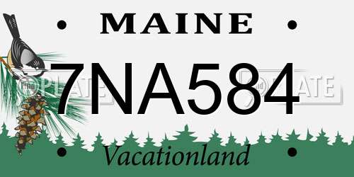 7NA584 Maine License Plate