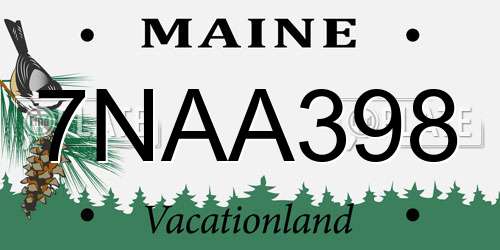 7NAA398 Maine License Plate