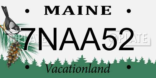 7NAA52 Maine License Plate