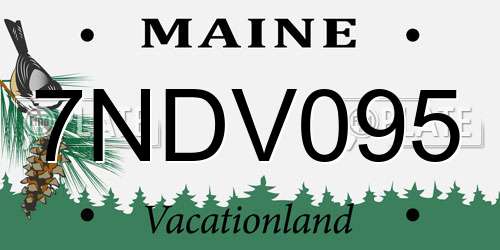 7NDV095 Maine License Plate