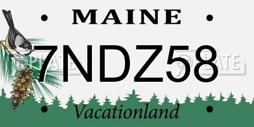 7NDZ58 Maine License Plate
