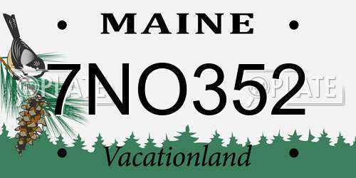 7NO352 Maine License Plate