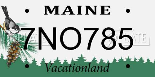 7NO785 Maine License Plate