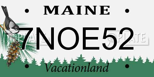 7NOE52 Maine License Plate