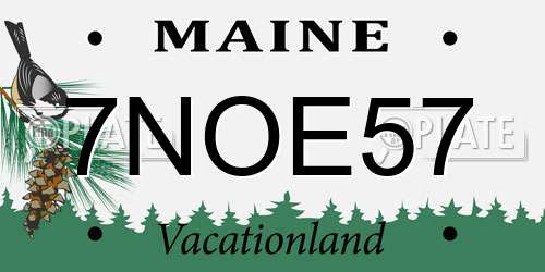 7NOE57 Maine License Plate
