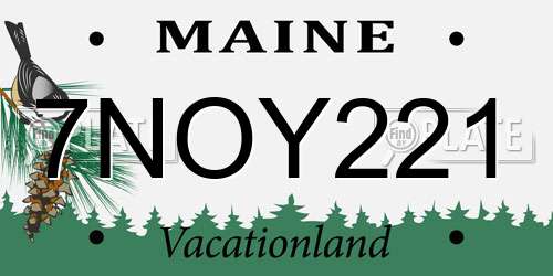7NOY221 Maine License Plate