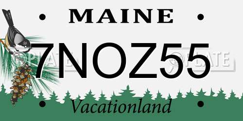 7NOZ55 Maine License Plate