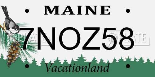 7NOZ58 Maine License Plate