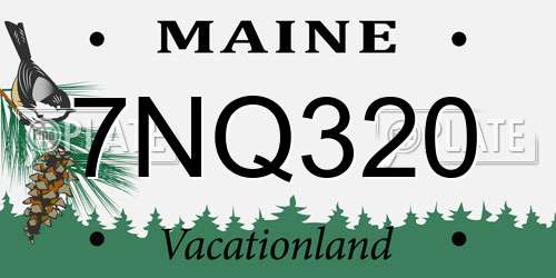7NQ320 Maine License Plate