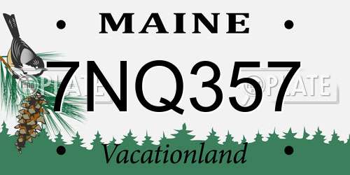 7NQ357 Maine License Plate