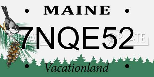 7NQE52 Maine License Plate