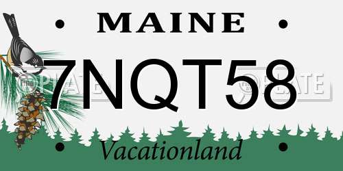 7NQT58 Maine License Plate