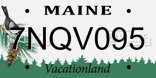 7NQV095 Maine License Plate