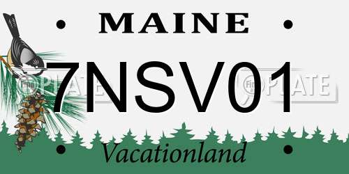 7NSV01 Maine License Plate