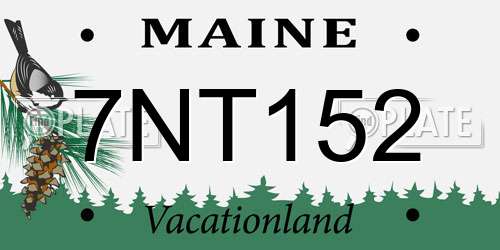 7NT152 Maine License Plate