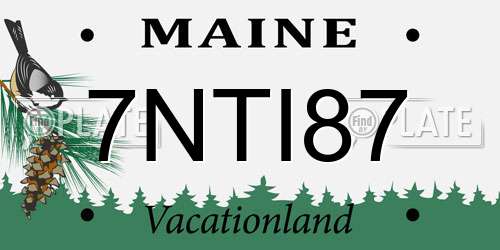 7NTI87 Maine License Plate
