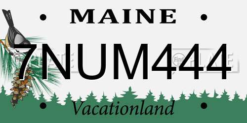7NUM444 Maine License Plate