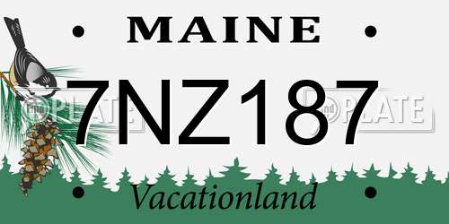 7NZ187 Maine License Plate