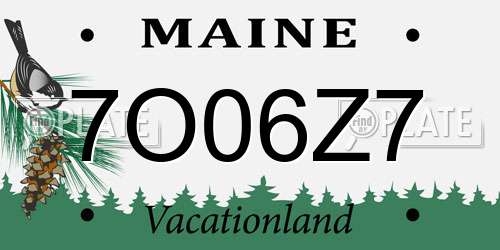 7O06Z7 Maine License Plate