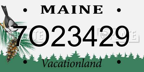 7O23429 Maine License Plate