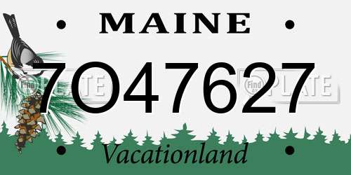 7O47627 Maine License Plate