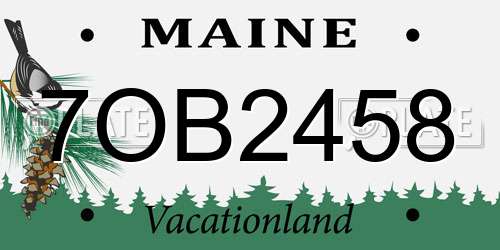 7OB2458 Maine License Plate