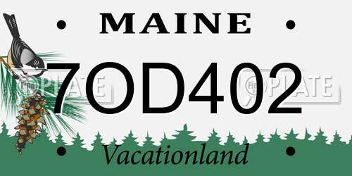 7OD402 Maine License Plate