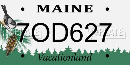 7OD627 Maine License Plate