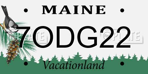 7ODG22 Maine License Plate