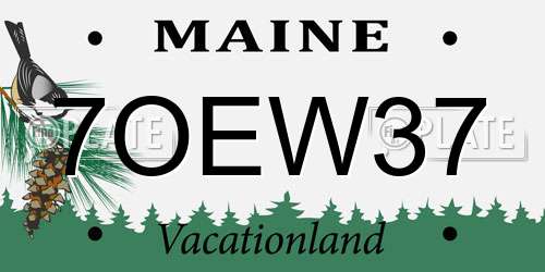 7OEW37 Maine License Plate