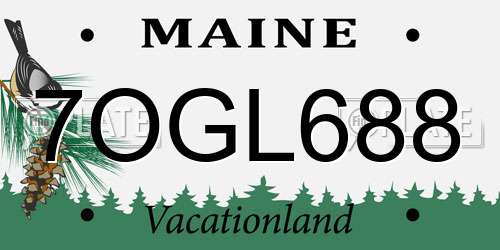 7OGL688 Maine License Plate