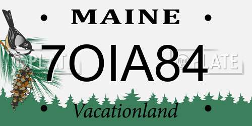 7OIA84 Maine License Plate