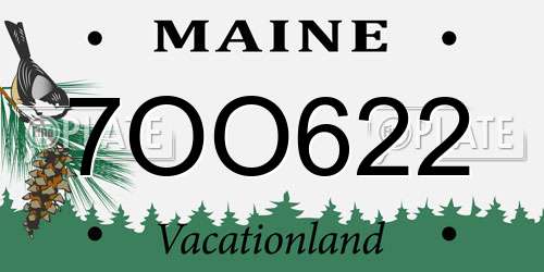 7OO622 Maine License Plate