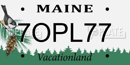 7OPL77 Maine License Plate