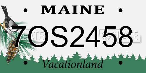7OS2458 Maine License Plate