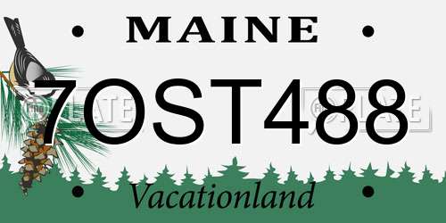 7OST488 Maine License Plate