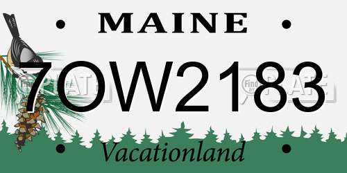 7OW2183 Maine License Plate