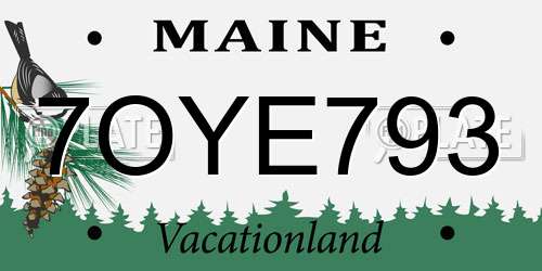 7OYE793 Maine License Plate