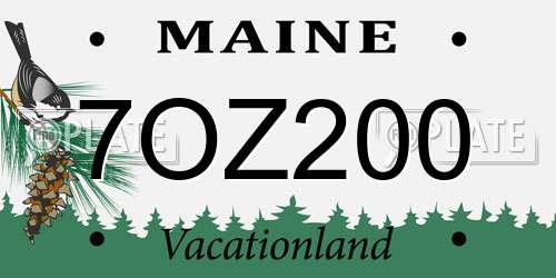7OZ200 Maine License Plate