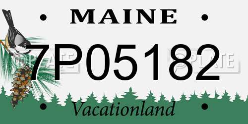 7P05182 Maine License Plate
