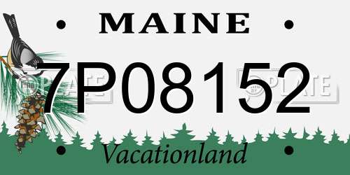 7P08152 Maine License Plate