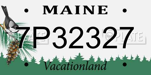 7P32327 Maine License Plate