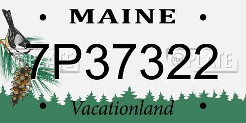 7P37322 Maine License Plate