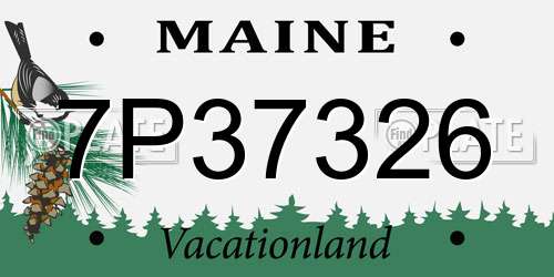 7P37326 Maine License Plate