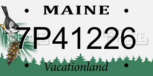 7P41226 Maine License Plate