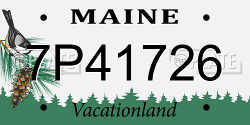 7P41726 Maine License Plate