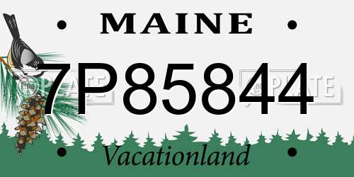 7P85844 Maine License Plate